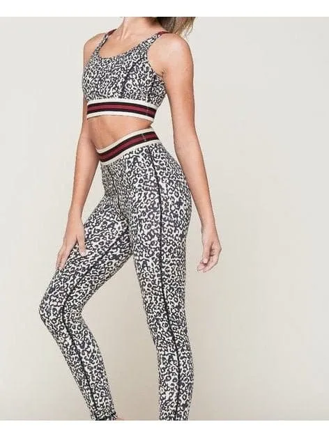 Snow Leopard Striped Band Highwaist Set