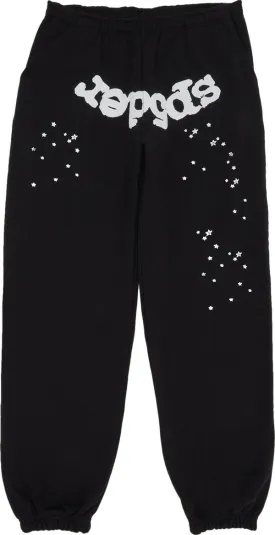 Sp5der OG Black & White Web Sweatpants for Comfortable Casual Wear