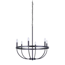 Upland 6 Light Chandelier - Black