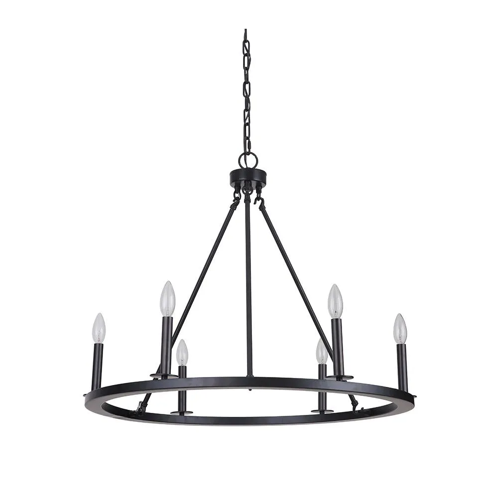 Urbina 6 Light Chandelier - Black