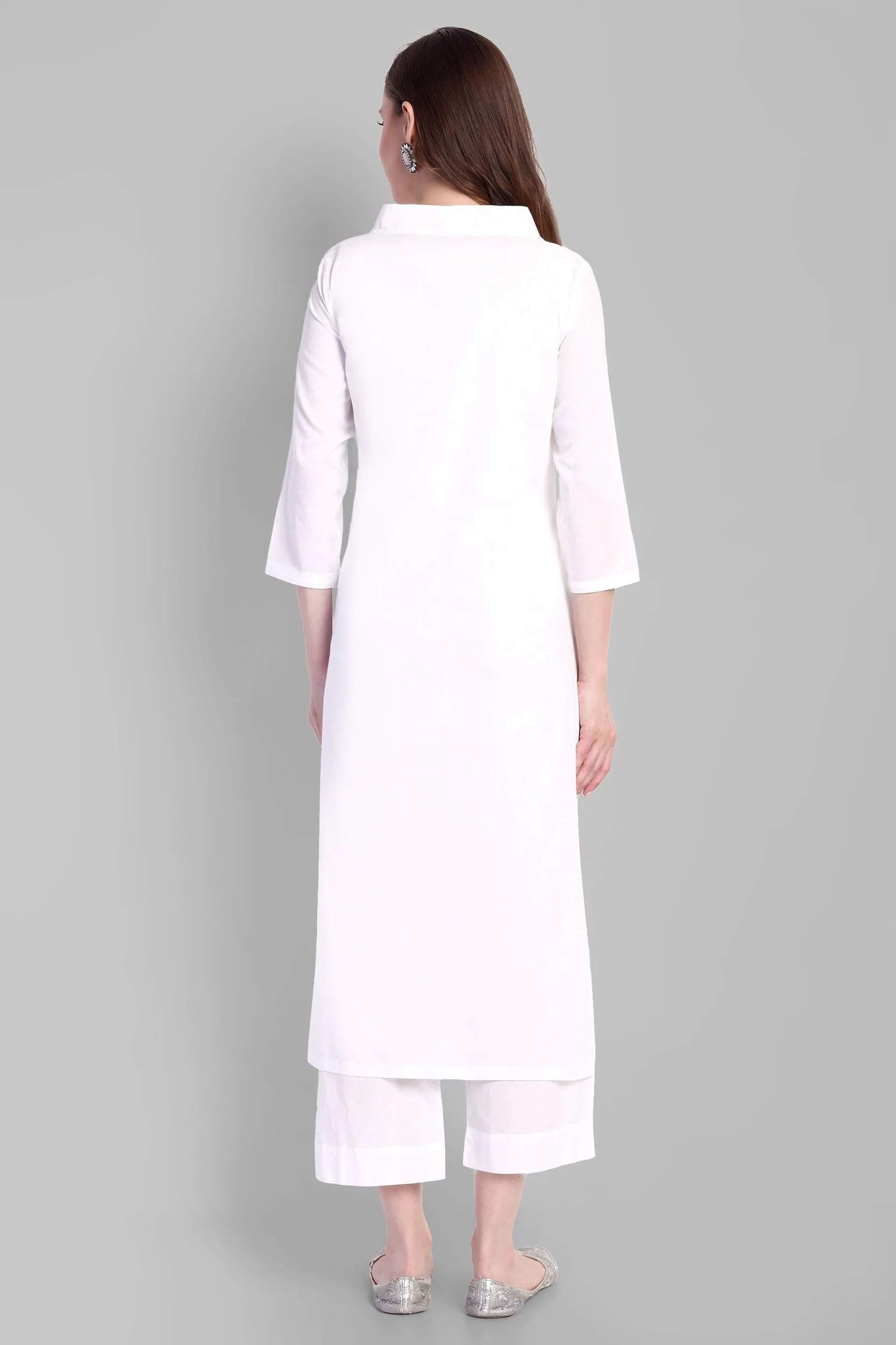 V Neck Basic Kurta with Straight bottom - Set of 2