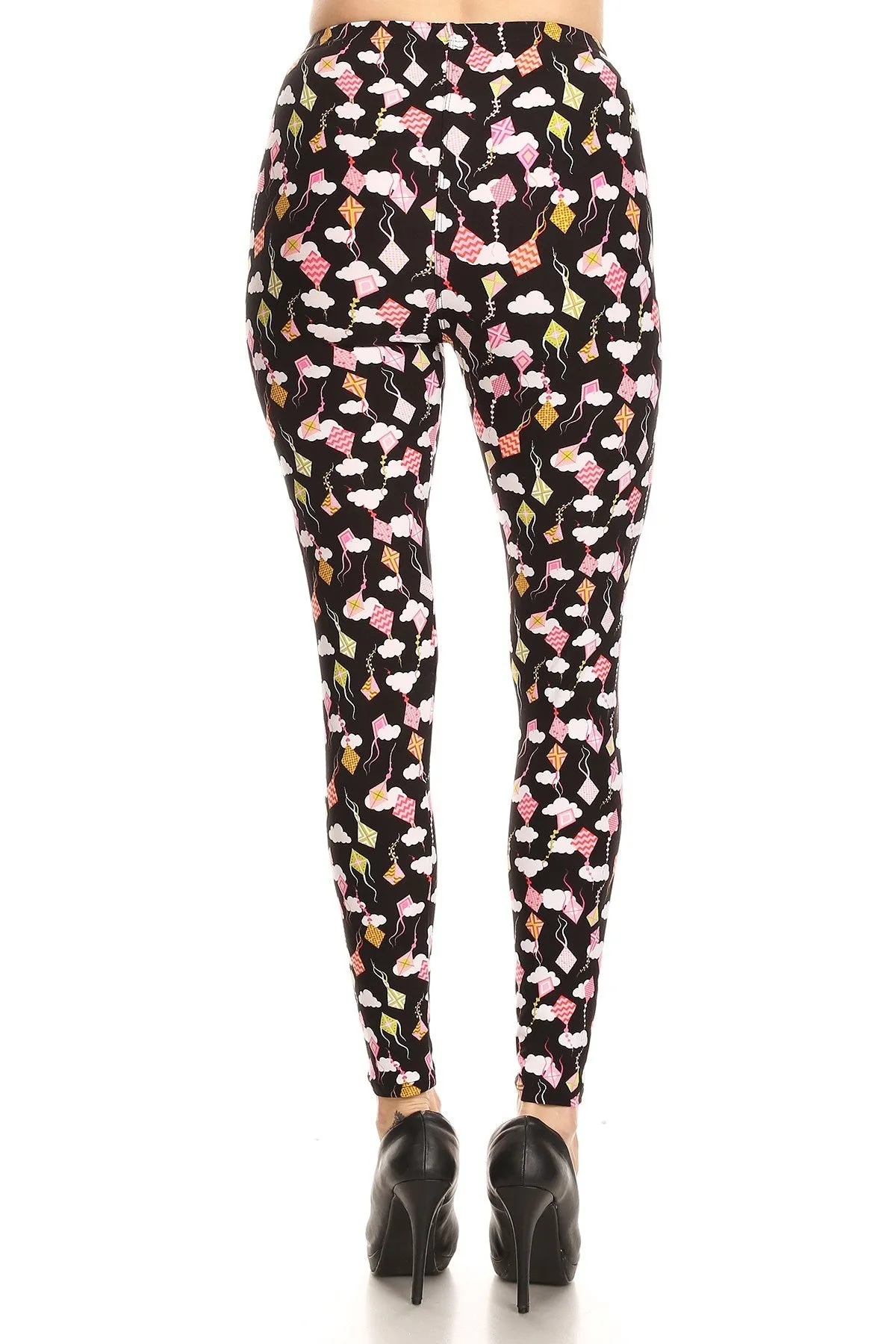 Women's Plus Balloon Kite Pattern Printed Leggings