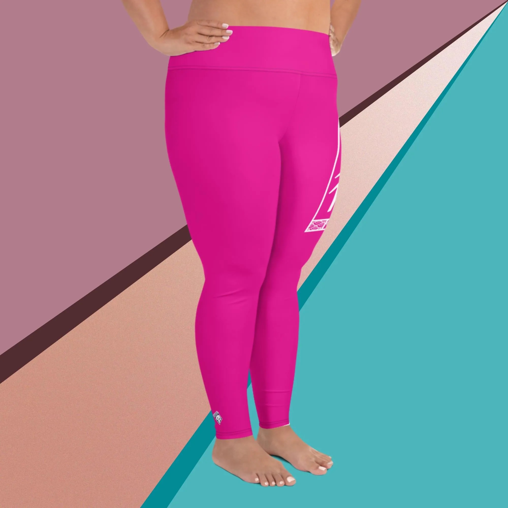 Women's Plus Size Yoga Pants Workout Leggings For Jiu Jitsu 003 - Hollywood Cerise