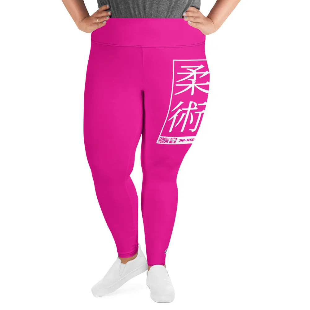 Women's Plus Size Yoga Pants Workout Leggings For Jiu Jitsu 003 - Hollywood Cerise