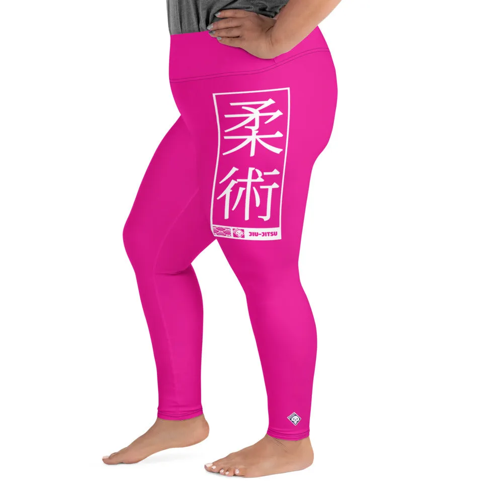 Women's Plus Size Yoga Pants Workout Leggings For Jiu Jitsu 003 - Hollywood Cerise