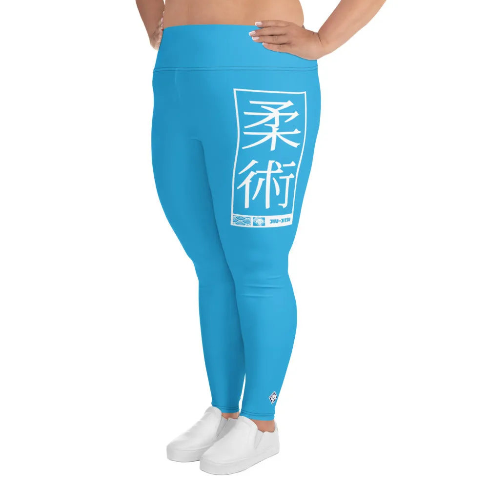 Women's Plus Size Yoga Pants Workout Leggings For Jiu Jitsu 005 - Cyan