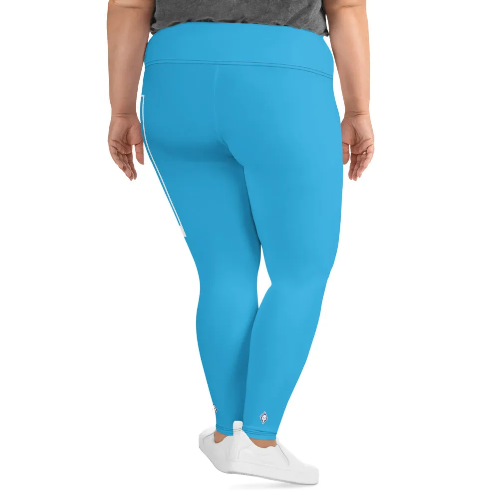 Women's Plus Size Yoga Pants Workout Leggings For Jiu Jitsu 005 - Cyan