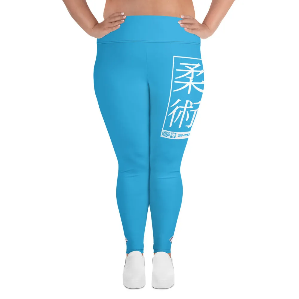 Women's Plus Size Yoga Pants Workout Leggings For Jiu Jitsu 005 - Cyan