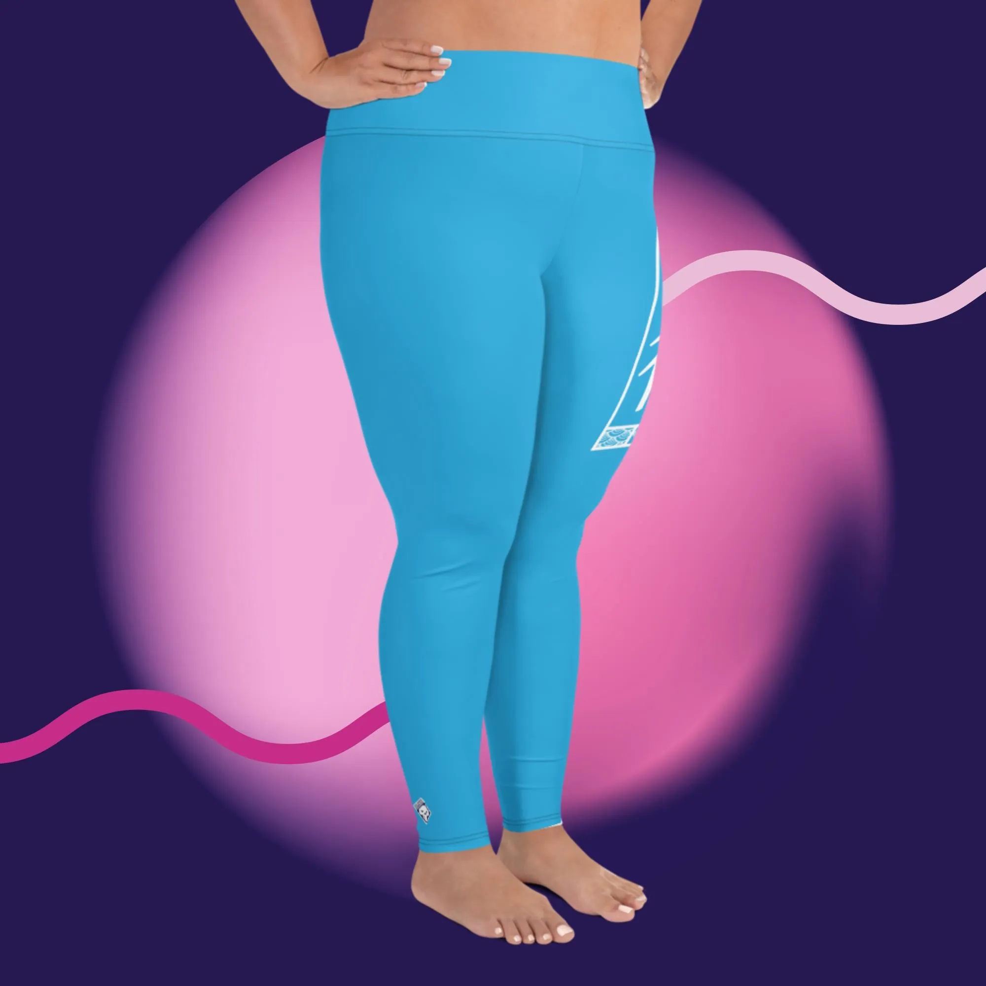 Women's Plus Size Yoga Pants Workout Leggings For Jiu Jitsu 005 - Cyan