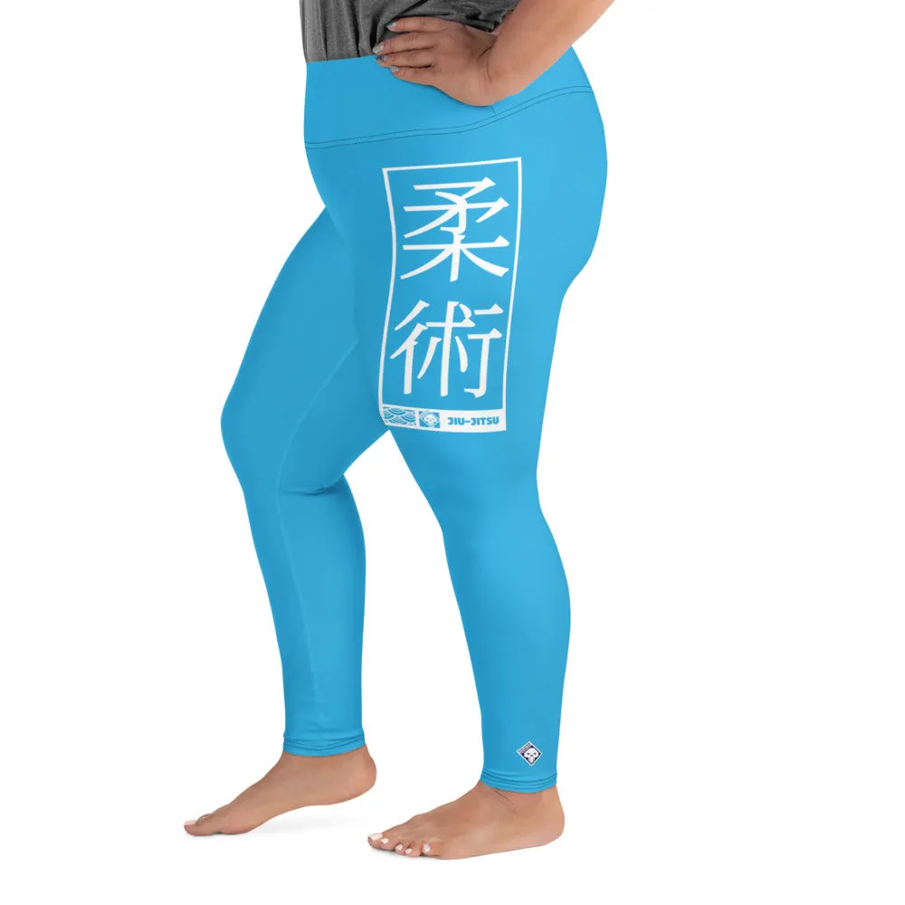 Women's Plus Size Yoga Pants Workout Leggings For Jiu Jitsu 005 - Cyan