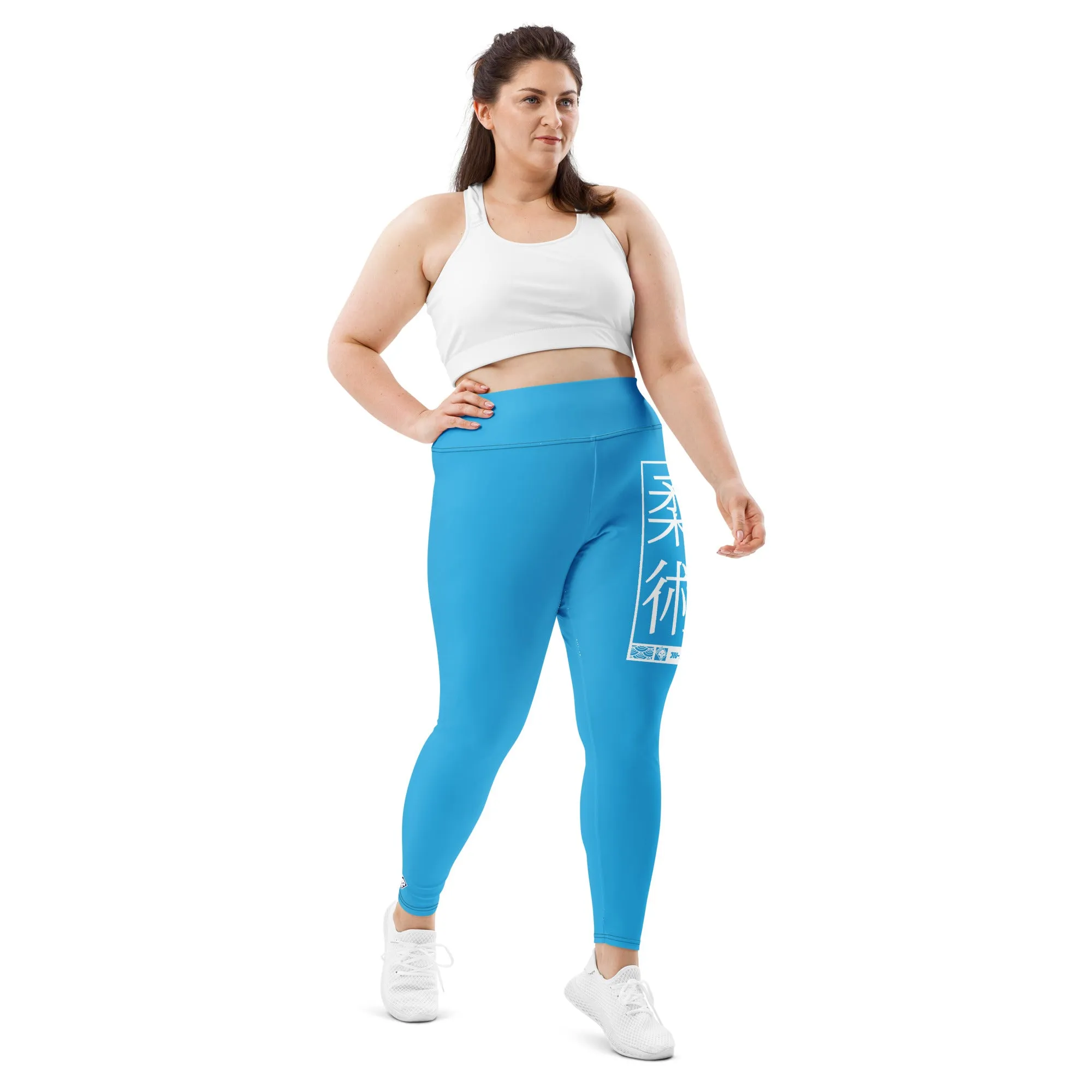 Women's Plus Size Yoga Pants Workout Leggings For Jiu Jitsu 005 - Cyan