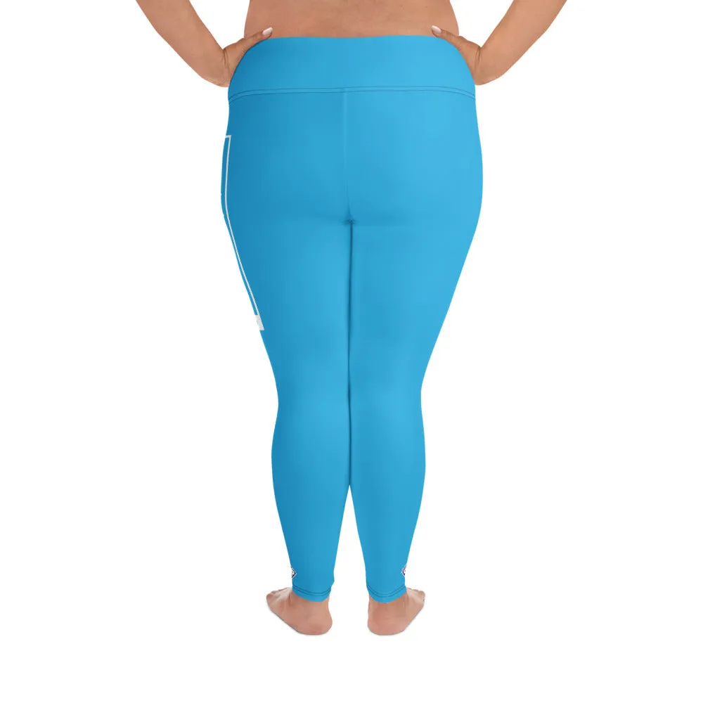 Women's Plus Size Yoga Pants Workout Leggings For Jiu Jitsu 005 - Cyan