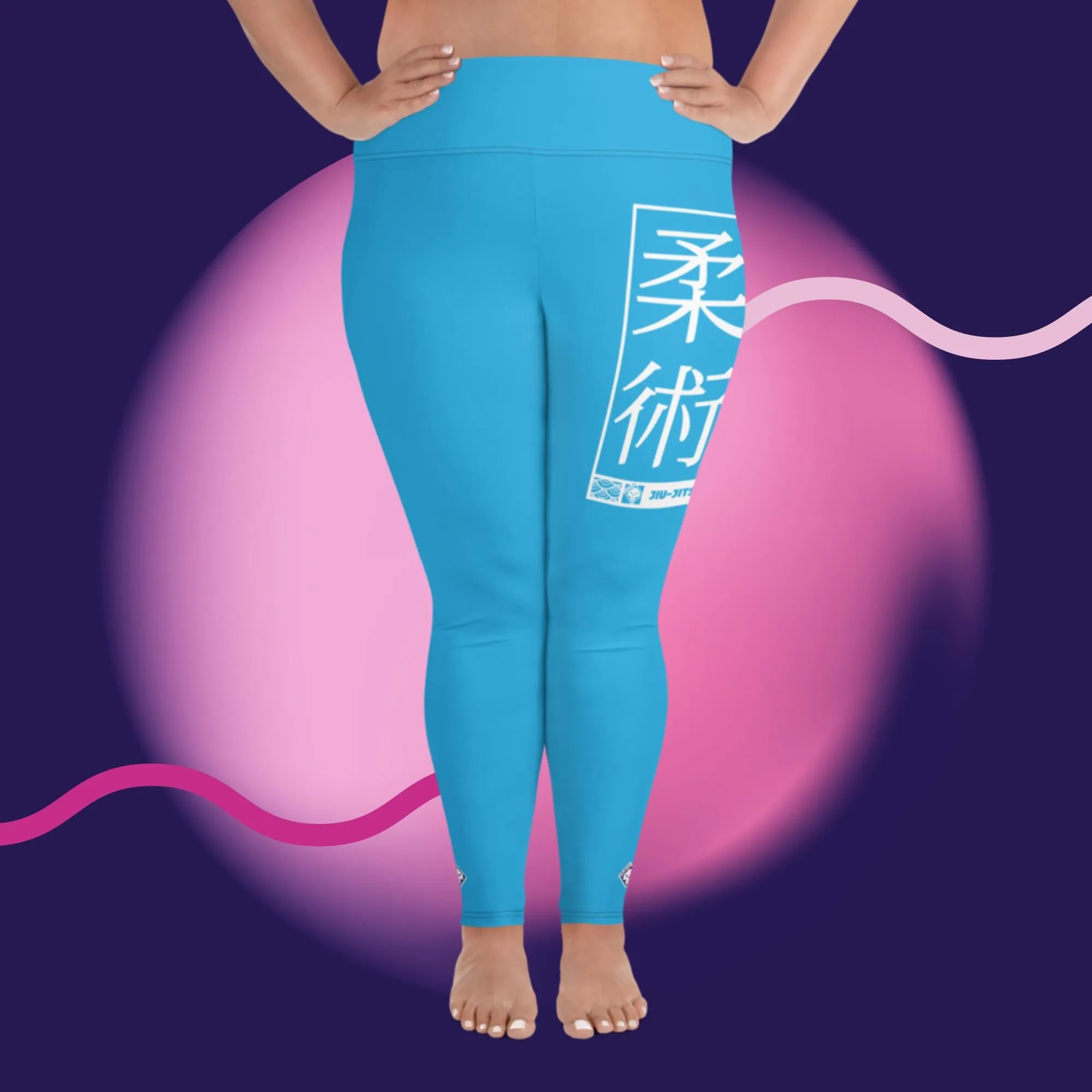 Women's Plus Size Yoga Pants Workout Leggings For Jiu Jitsu 005 - Cyan